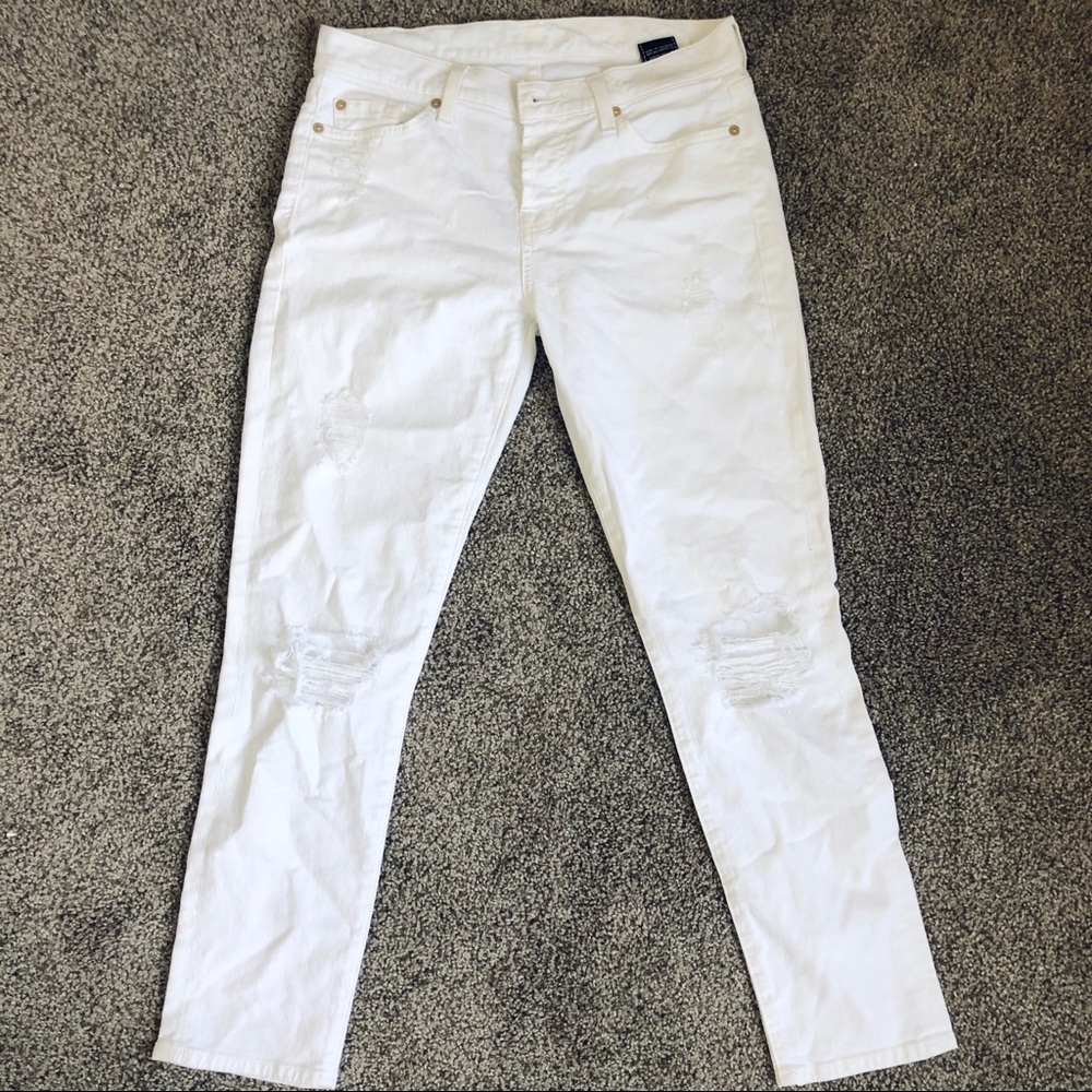 7 for all MANKIND • straight ripped jeans